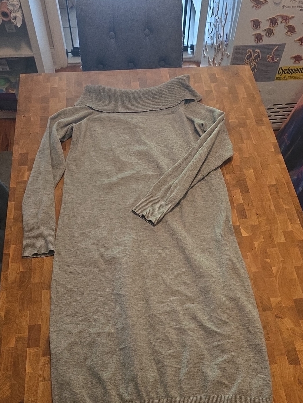 long tall sally Gray Off-Shoulder Knit Sweater Dress 14